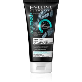 Eveline Cosmetics FaceMed+ čistiaci pleťový gél 3 v 1 pre mastnú a zmiešanú pleť 150 ml