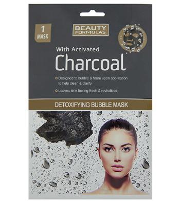 Beauty Formulas Detoxikační maska s aktívnym uhlím Charcoal (Detoxifying Bubble Mask) 1 ks