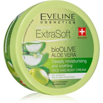 Eveline Cosmetics Extra Soft hydratačný a ukľudňujúci krém pre citlivú pokožku Bio Olive & Aloe Vera 175 ml