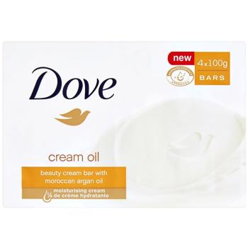 Dove Cream Oil tuhé mydlo s arganovým olejom 4x100 g