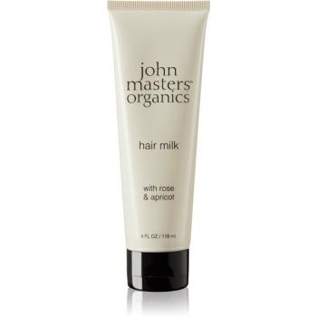 John Masters Organics Rose & Apricot bezoplachové mlieko na suché končeky vlasov 118 ml