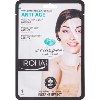 Iroha Anti - Age Collagen bavlnená maska na tvár a krk s kolagénom a hyalurónovým sérom