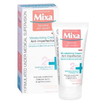 Mixa Hydratačný krém 2v1 proti nedokonalostiam Sensitive skin Expert (Anti-Imperfection Moisturizing Cream) 50 ml