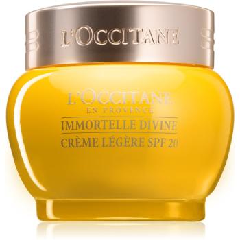 L’Occitane Immortelle Divine Light Cream SPF 20 ľahký hydratačný krém proti vráskam SPF 20 50 ml