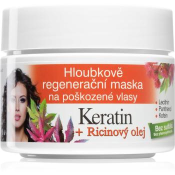 Bione Cosmetics Keratin + Ricinový olej regeneračná maska na vlasy 260 ml