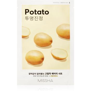 Missha Airy Fit Potato vyhladzujúca plátenná maska pre rozjasnenie pleti 19 g