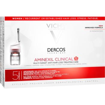 Vichy Dercos Aminexil Clinical 5 cielená starostlivosť proti vypadávaniu vlasov pre ženy 21 x 6 ml