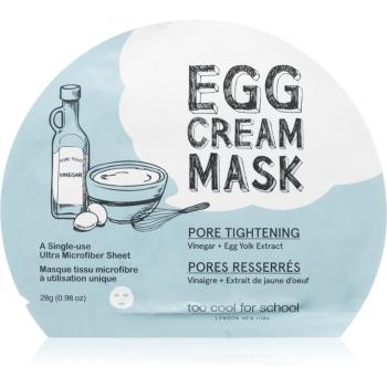 Too Cool For School Egg Cream Mask plátenná maska proti lesknutiu pleti a rozšíreným pórom 28 g