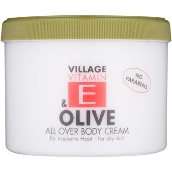 Village Vitamin E Olive telový krém bez parabénov 500 ml