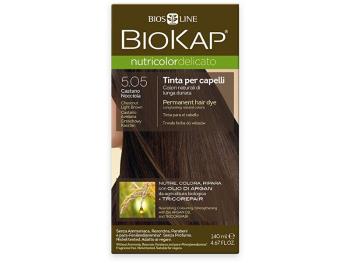 Biokap NUTRICOLOR DELICATO - farba na vlasy - 5.05 Hnedá - svetlý gaštan 140 ml