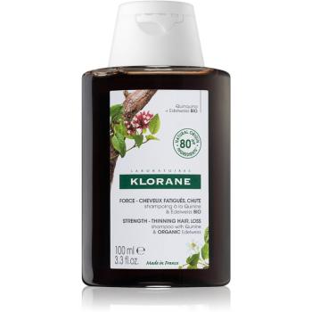 Klorane Quinine & Edelweiss Bio posilňujúci šampón proti vypadávániu vlasov 100 ml