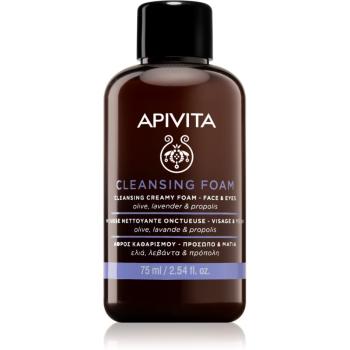 Apivita Cleansing Olive & Lavender čistiaca pena na tvár a oči 75 ml