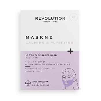 Revolution Skincare Upokojujúci pleťová maska Maskne Calming & Purifying (Lower Face Sheet Mask) 2 ks