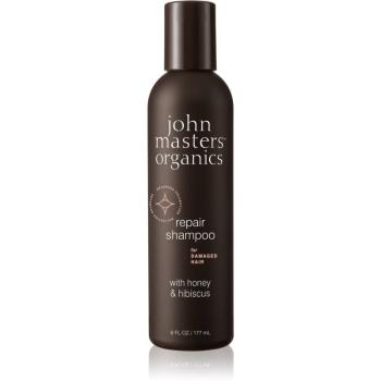 John Masters Organics Honey & Hibiscus obnovujúci šampón pre poškodené vlasy 177 ml