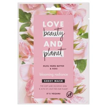 Love Beauty and Planet Textilná pleťová maska s ružovým olejom a maslom muru muru (Blooming Radiance Sheet Mask) 1 ks