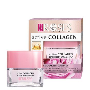 ELLEMARE Nočný gélový krém pre zrelú pleť Roses Active Collagen (Wrinkle Filler Gel Cream) 50ml