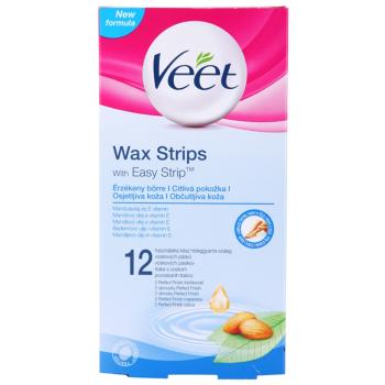 Veet Wax Strips voskové depilačné pásiky pre citlivú pokožku 12 ks
