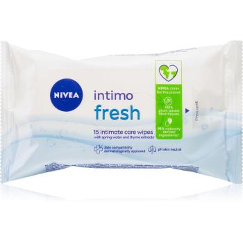 Nivea Intimo Fresh jemné čistiace obrúsky na intímnu hygienu 15 ks