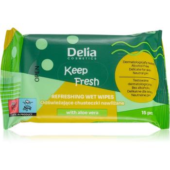 Delia Cosmetics Keep Fresh Aloes osviežujúce vlhčené obrúsky
