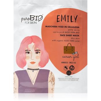 puroBIO Cosmetics Emily Career Girl hydratačná plátienková maska s aloe vera 15 ml