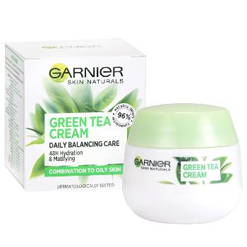 Garnier Krém s výťažkami zo zeleného čaju pre zmiešanú až mastnú pleť Skin Naturals (Green Tea Cream) 50 ml