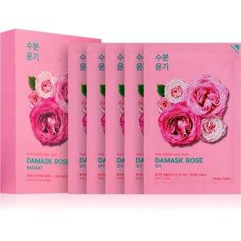 Holika Holika Pure Essence Damask Rose plátenná maska s hydratačným a revitalizačným účinkom 5x20 ml