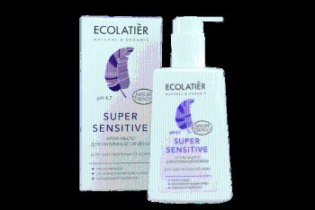 Čistiaci krémový gél na intímnu hygienu s pH 4,7 - Super Sensitive - EcoLatier Organic - 250 ml