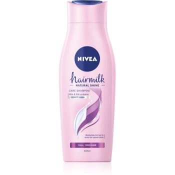 Nivea Hairmilk Natural Shine ošetrujúci šampón pre unavené vlasy bez lesku 400 ml