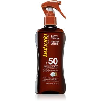 Babaria Sun Protective Oil opaľovací olej na tvár a telo s kokosovým olejom SPF 50 200 ml