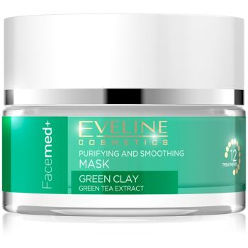 Eveline Cosmetics FaceMed+ čistiaca a vyhladzujúca pleťová maska so zeleným ílom 50 ml