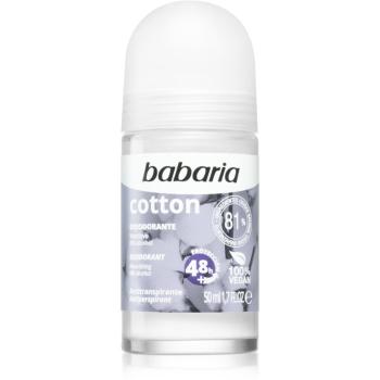 Babaria Deodorant Cotton antiperspirant roll-on s vyživujúcim účinkom 50 ml